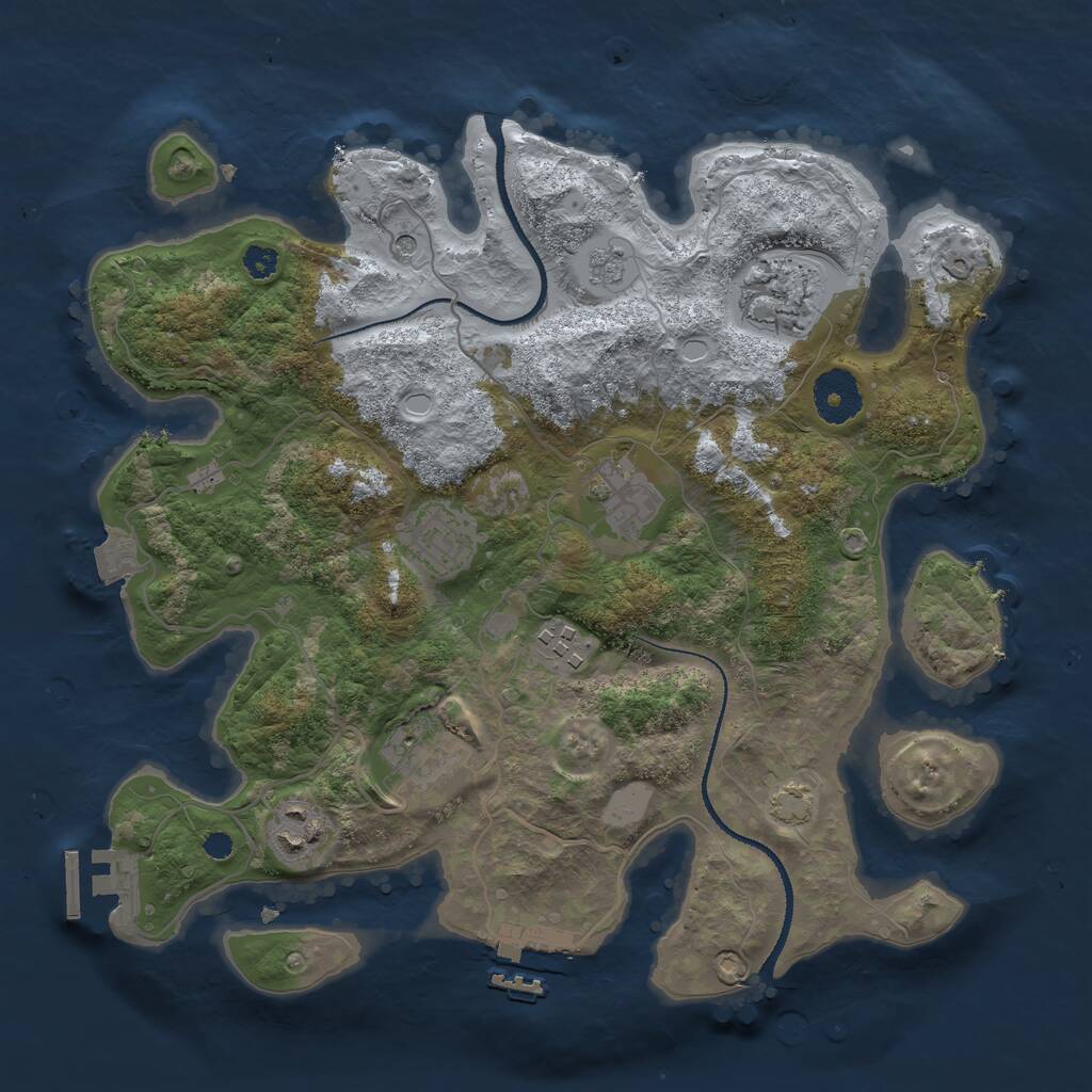 Rust Map: Procedural Map, Size: 3210, Seed: 30710, 12 Monuments