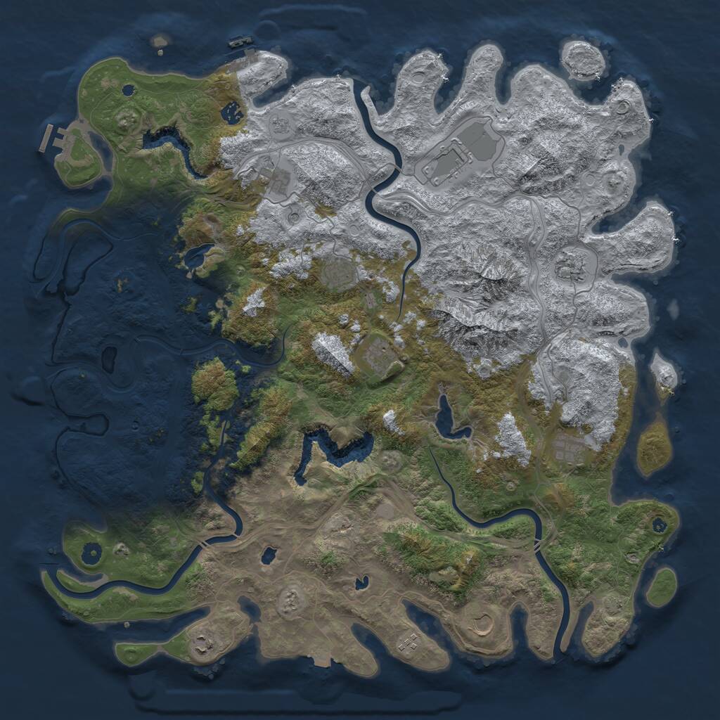 Rust Map: Procedural Map, Size: 5000, Seed: 1958882291, 16 Monuments