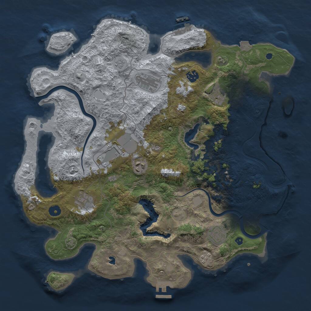 Rust Map: Procedural Map, Size: 4000, Seed: 1368604994, 14 Monuments