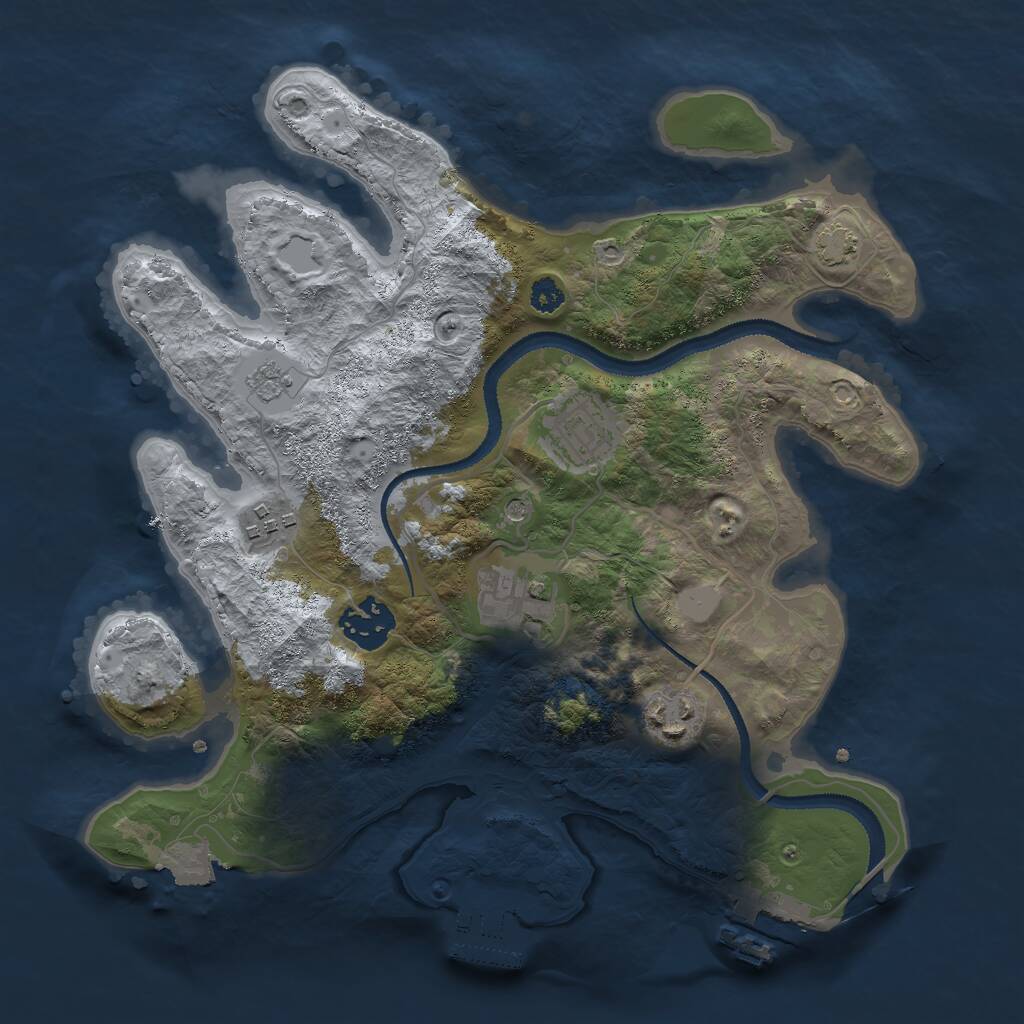 Rust Map: Procedural Map, Size: 3000, Seed: 2144545564, 11 Monuments