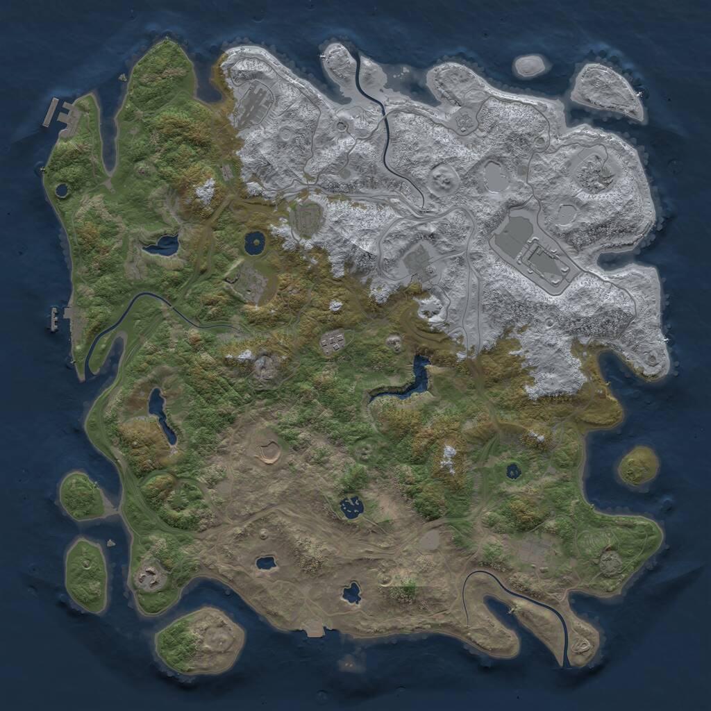 Rust Map: Procedural Map, Size: 4750, Seed: 1570340289, 17 Monuments