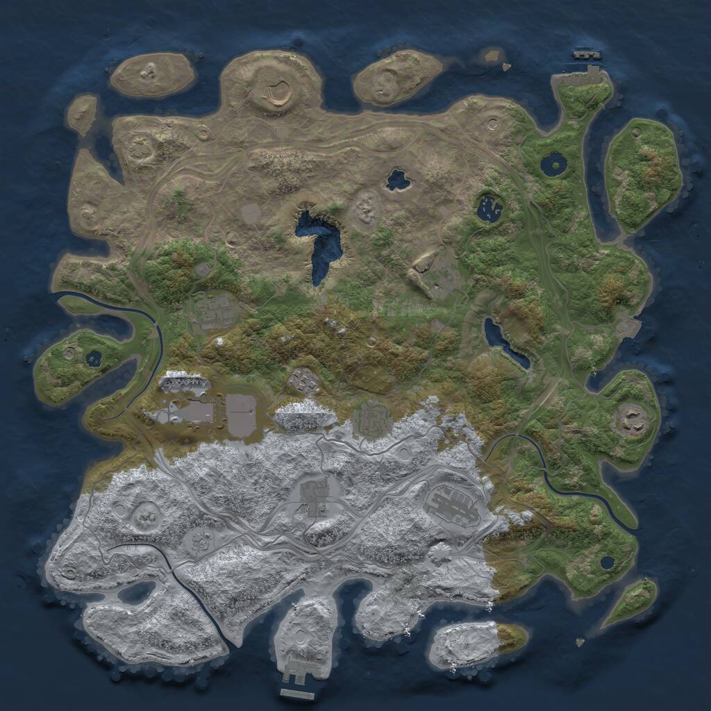 Rust Map: Procedural Map, Size: 4250, Seed: 22096662, 16 Monuments