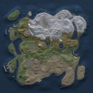 Thumbnail Rust Map: Procedural Map, Size: 3000, Seed: 842963061, 11 Monuments