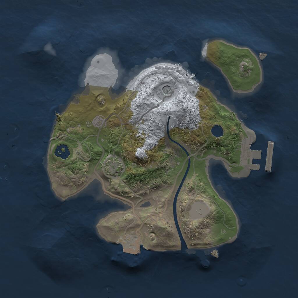 Rust Map: Procedural Map, Size: 2000, Seed: 650676280, 4 Monuments