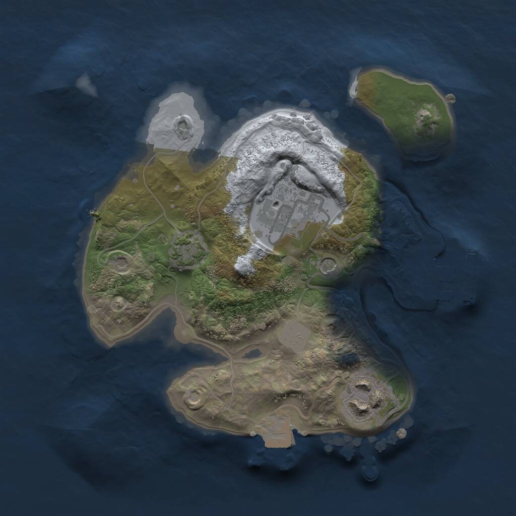 Rust Map: Procedural Map, Size: 2000, Seed: 650676280, 6 Monuments