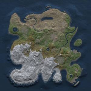 Thumbnail Rust Map: Procedural Map, Size: 3000, Seed: 22347, 10 Monuments