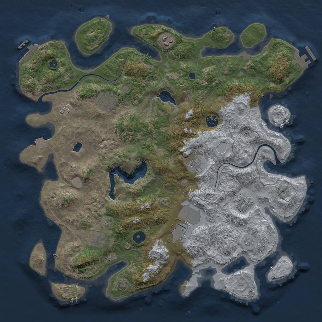 Rust Map: Procedural Map, Size: 4000, Seed: 514328, 14 Monuments