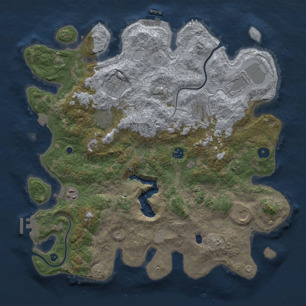 Rust Map: Procedural Map, Size: 4000, Seed: 190369643, 13 Monuments