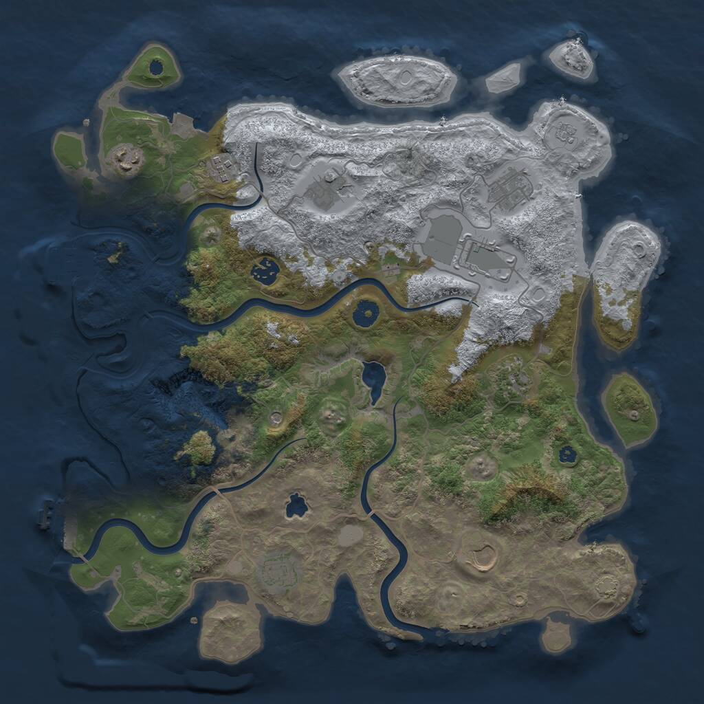 Rust Map: Procedural Map, Size: 4000, Seed: 308333, 15 Monuments