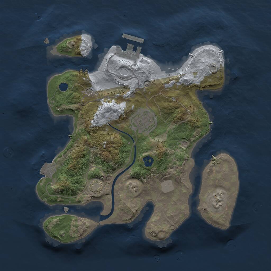 Rust Map: Procedural Map, Size: 2500, Seed: 1489934295, 5 Monuments