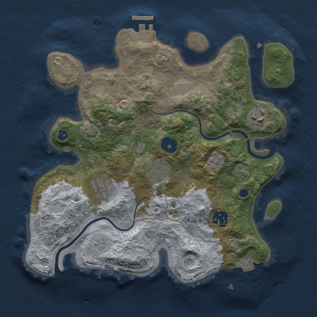 Rust Map: Procedural Map, Size: 3000, Seed: 1579261263, 10 Monuments