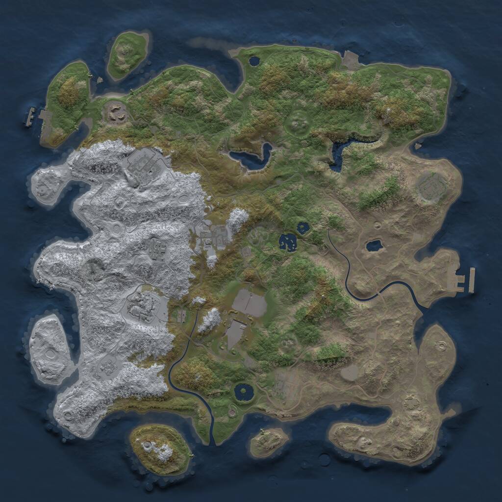 Rust Map: Procedural Map, Size: 4000, Seed: 23385408, 14 Monuments