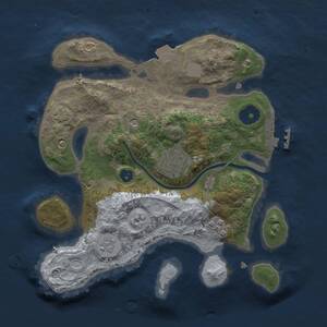 Thumbnail Rust Map: Procedural Map, Size: 2500, Seed: 489934295, 7 Monuments