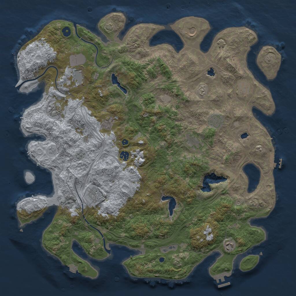 Rust Map: Procedural Map, Size: 4800, Seed: 1416630451, 17 Monuments