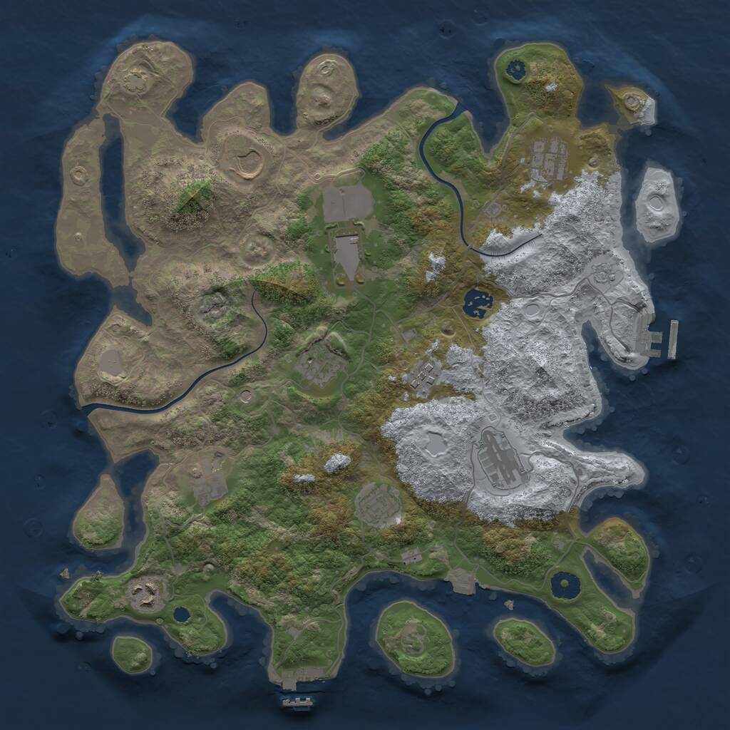 Rust Map: Procedural Map, Size: 3800, Seed: 312313, 16 Monuments