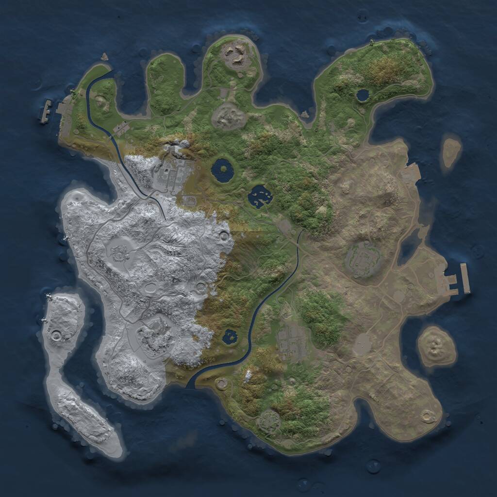 Rust Map: Procedural Map, Size: 3300, Seed: 1724141781, 12 Monuments