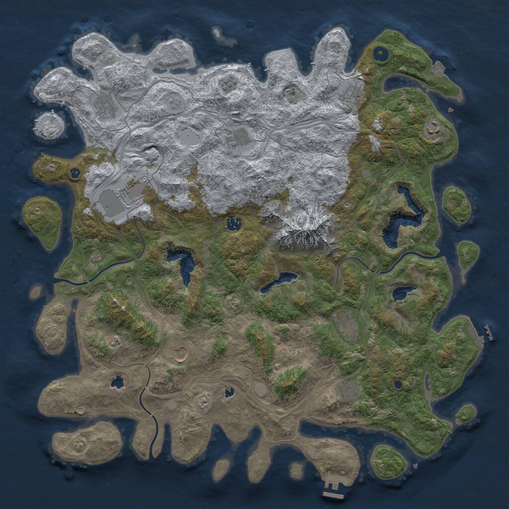 Rust Map: Procedural Map, Size: 5000, Seed: 5234197, 16 Monuments
