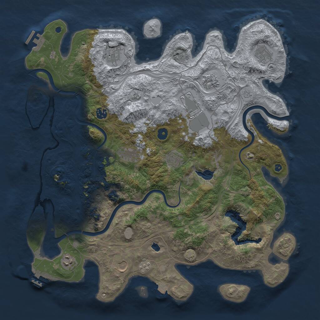 Rust Map: Procedural Map, Size: 4300, Seed: 59115, 16 Monuments