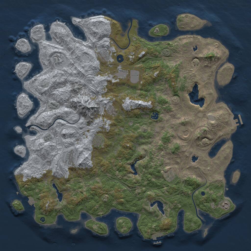 Rust Map: Procedural Map, Size: 5000, Seed: 20202020, 17 Monuments