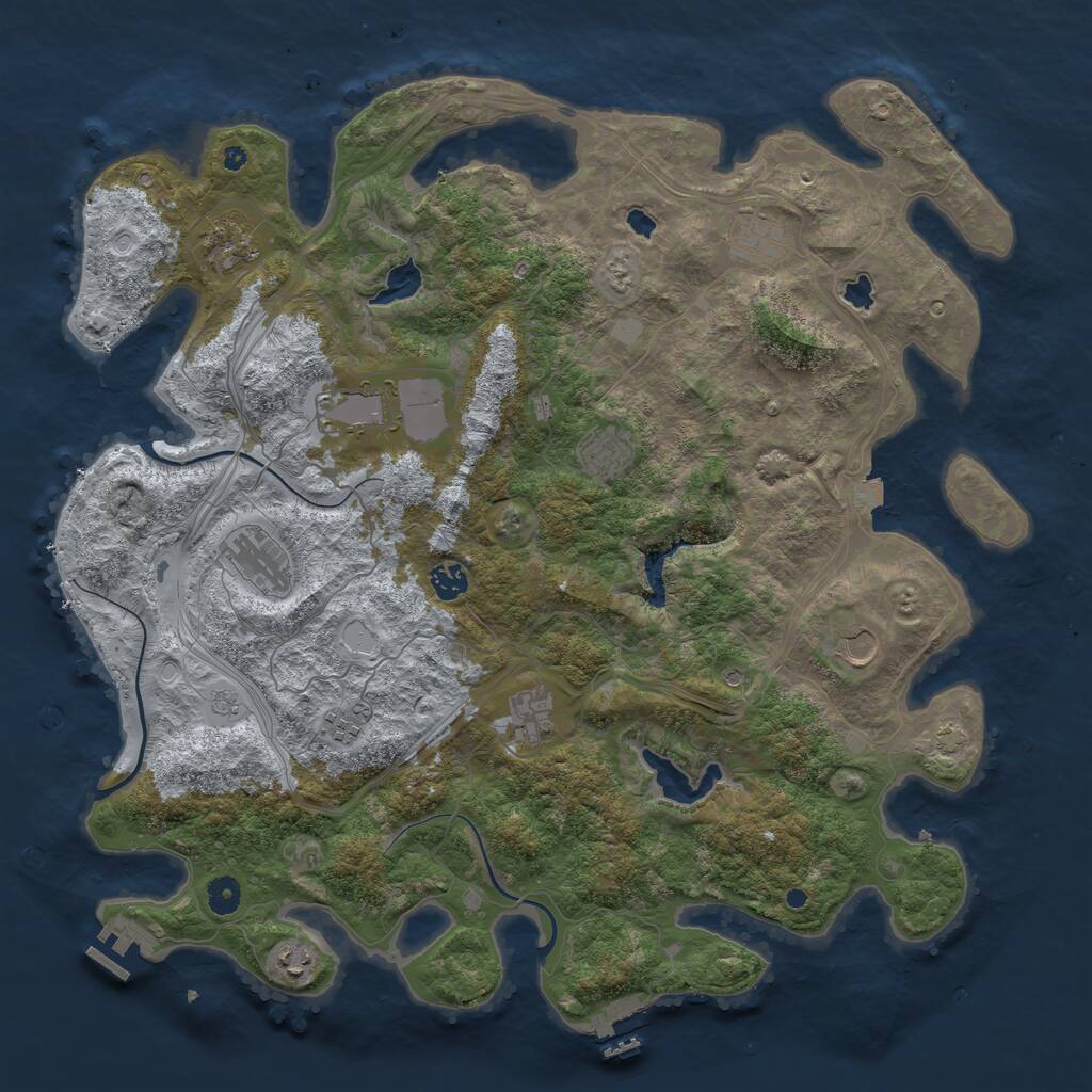 Rust Map: Procedural Map, Size: 4500, Seed: 323169229, 16 Monuments