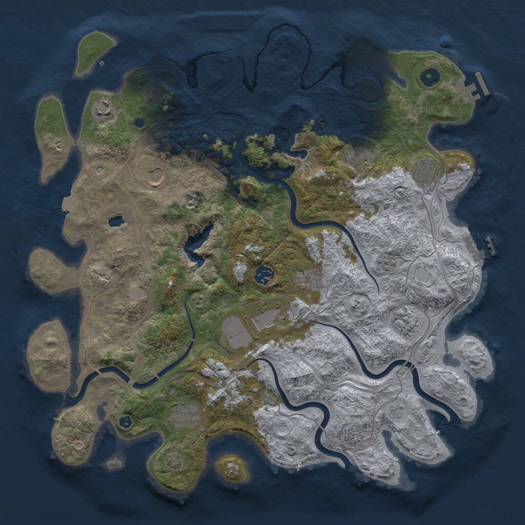 Rust Map: Procedural Map, Size: 4250, Seed: 79819842, 16 Monuments
