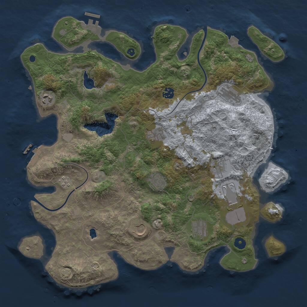 Rust Map: Procedural Map, Size: 4000, Seed: 2061316403, 15 Monuments