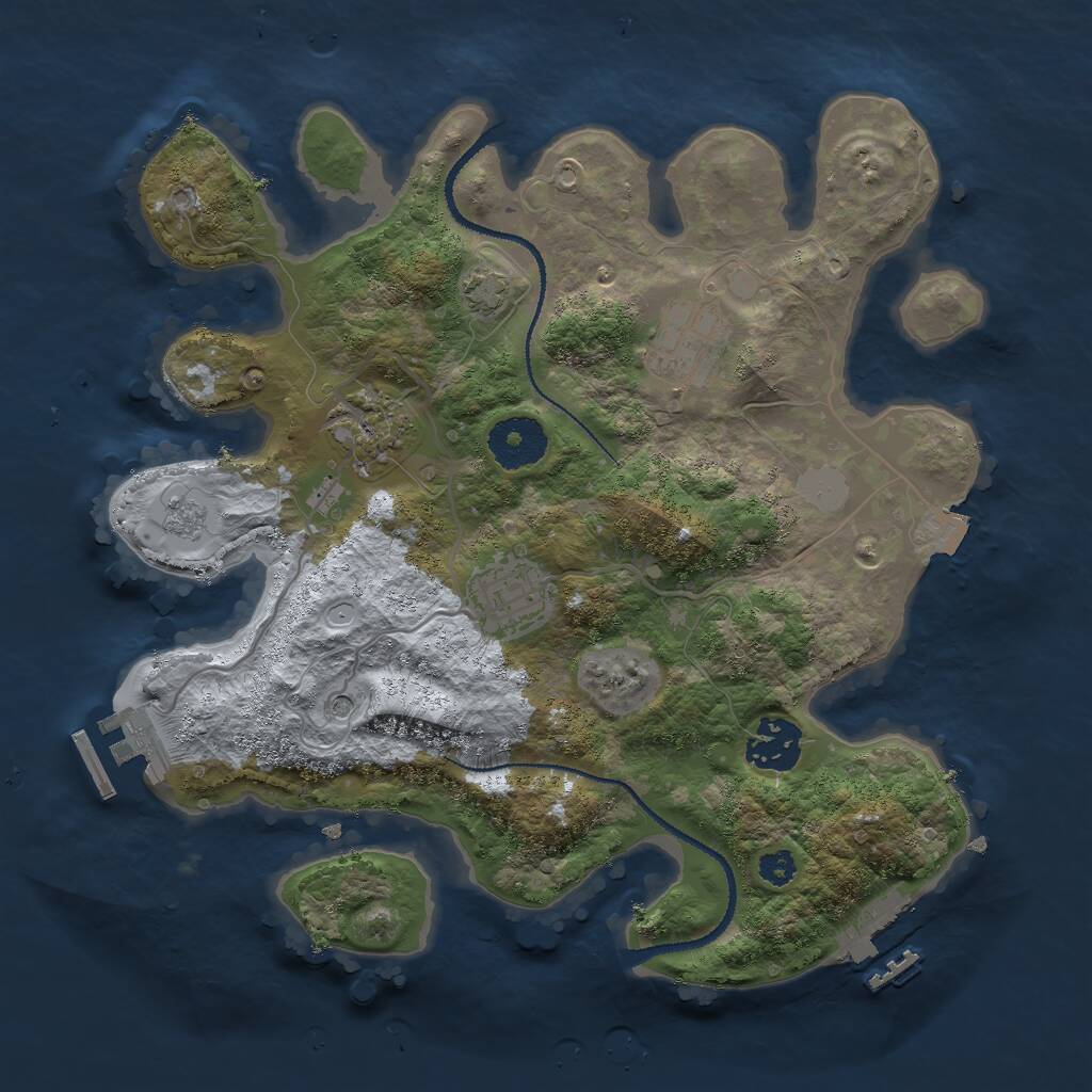 Rust Map: Procedural Map, Size: 3000, Seed: 786543526, 10 Monuments