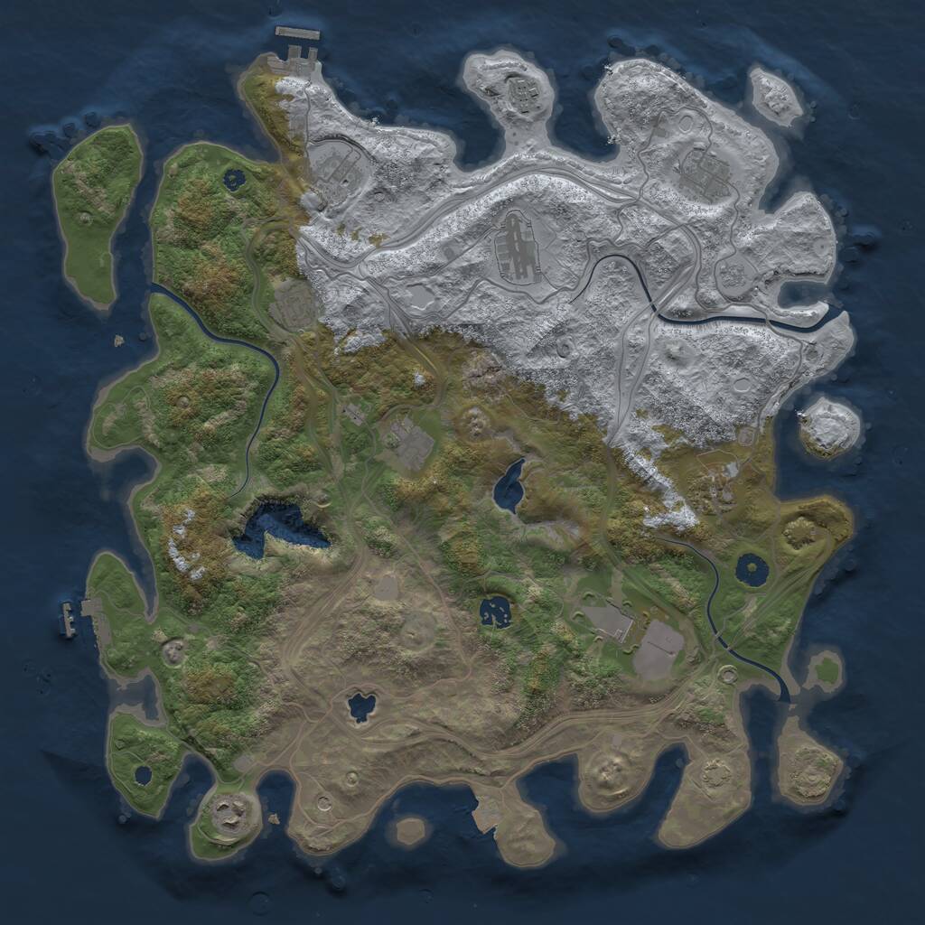 Rust Map: Procedural Map, Size: 4250, Seed: 1436267660, 16 Monuments