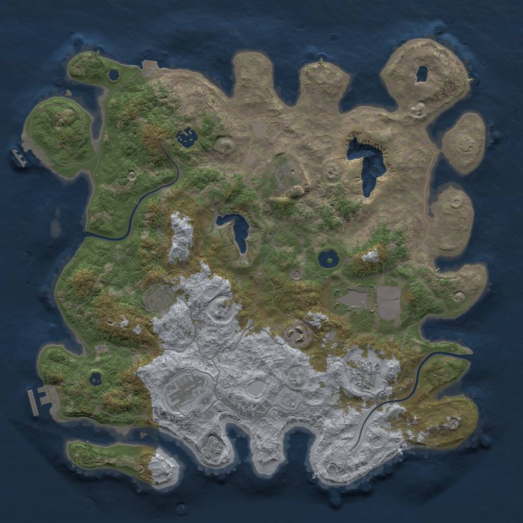 Rust Map: Procedural Map, Size: 4000, Seed: 954210415, 14 Monuments