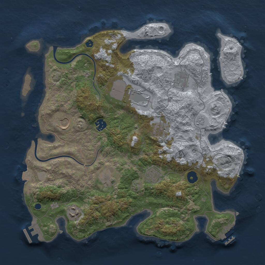 Rust Map: Procedural Map, Size: 3526, Seed: 454441, 14 Monuments