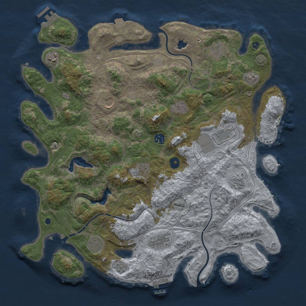 Rust Map: Procedural Map, Size: 4250, Seed: 422424048, 17 Monuments