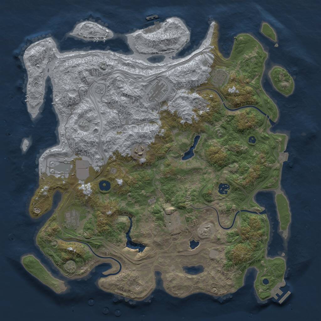 Rust Map: Procedural Map, Size: 4250, Seed: 21202, 14 Monuments