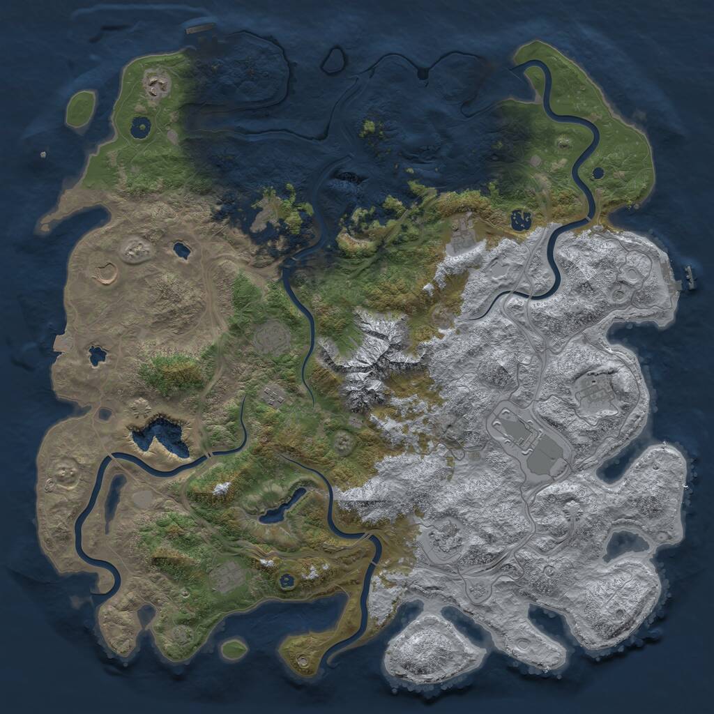 Rust Map: Procedural Map, Size: 5000, Seed: 152572691, 17 Monuments