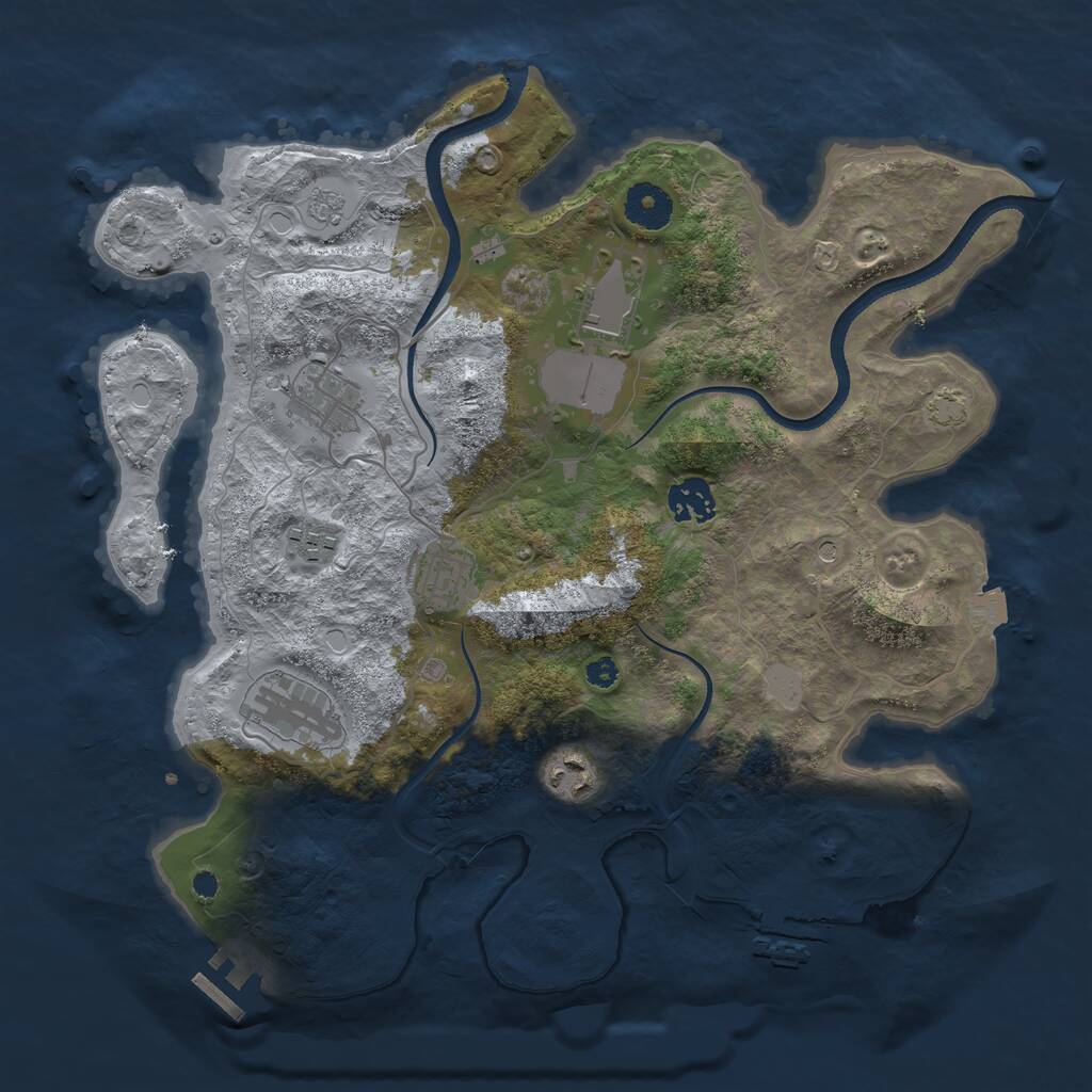 Rust Map: Procedural Map, Size: 3500, Seed: 17211, 13 Monuments