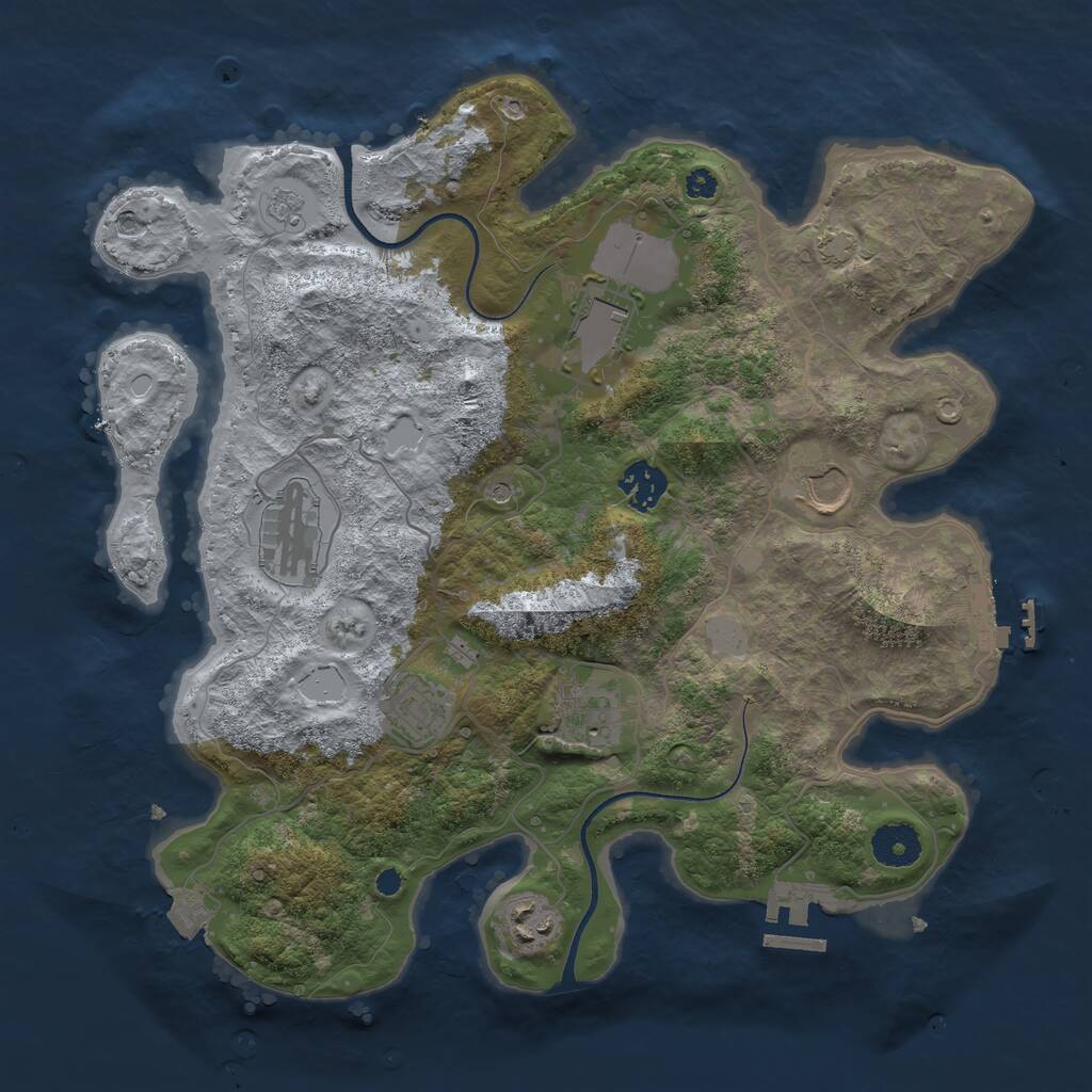 Rust Map: Procedural Map, Size: 3500, Seed: 17211, 13 Monuments