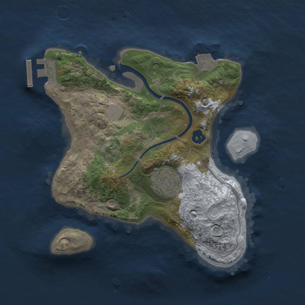 Rust Map: Procedural Map, Size: 2250, Seed: 3300, 3 Monuments