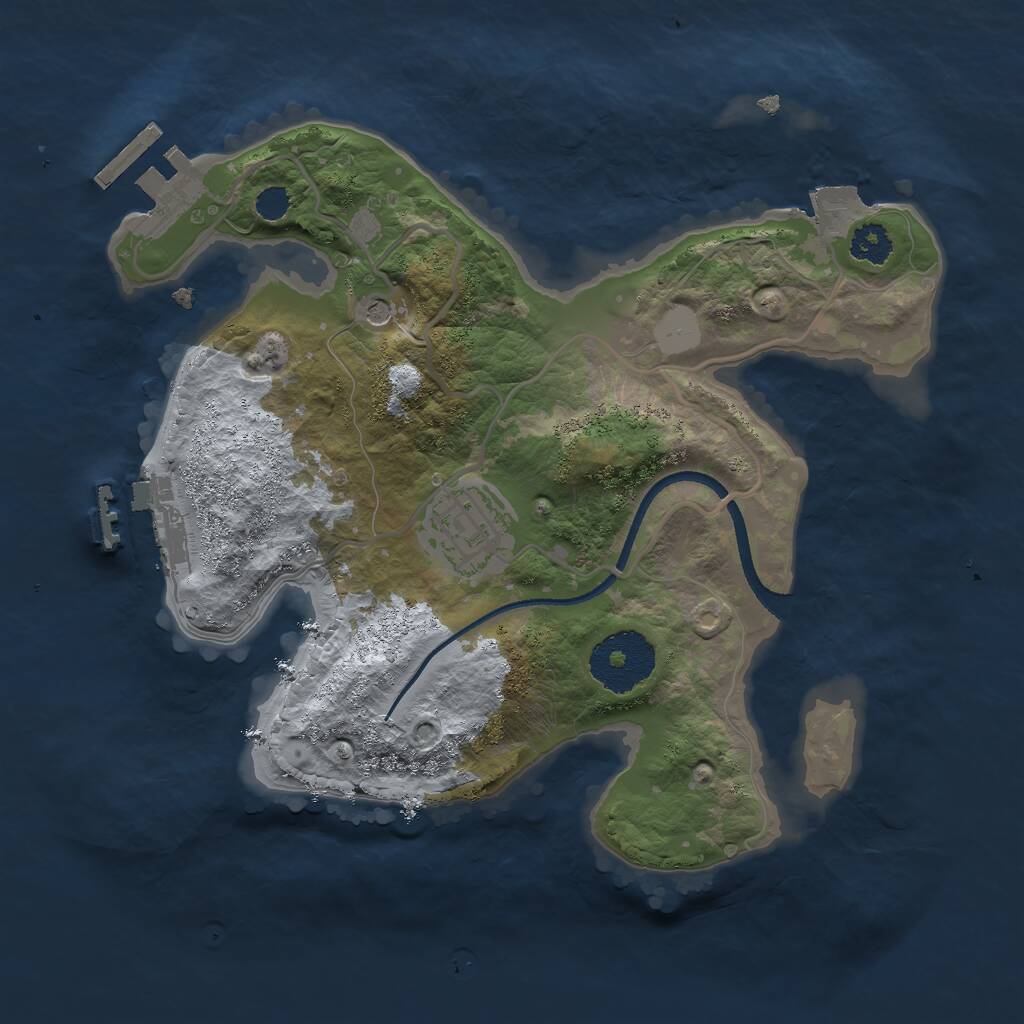 Rust Map: Procedural Map, Size: 2500, Seed: 991226, 5 Monuments