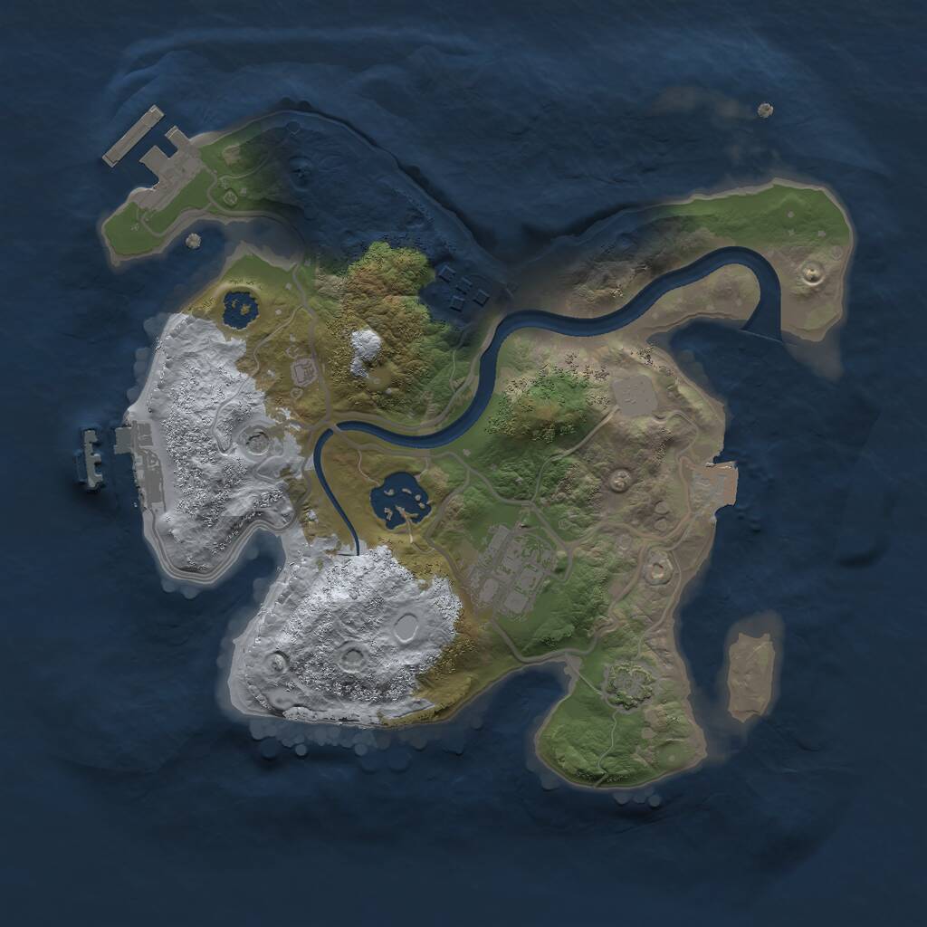 Rust Map: Procedural Map, Size: 2500, Seed: 991226, 8 Monuments