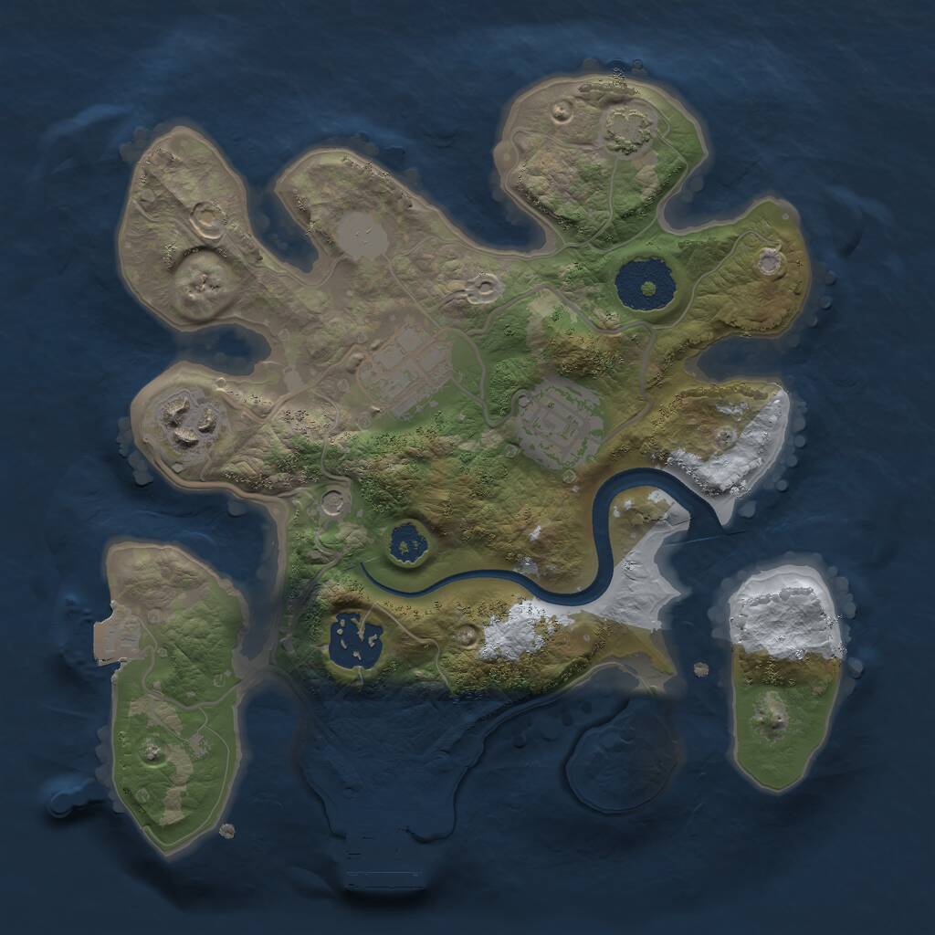 Rust Map: Procedural Map, Size: 2500, Seed: 11234, 8 Monuments