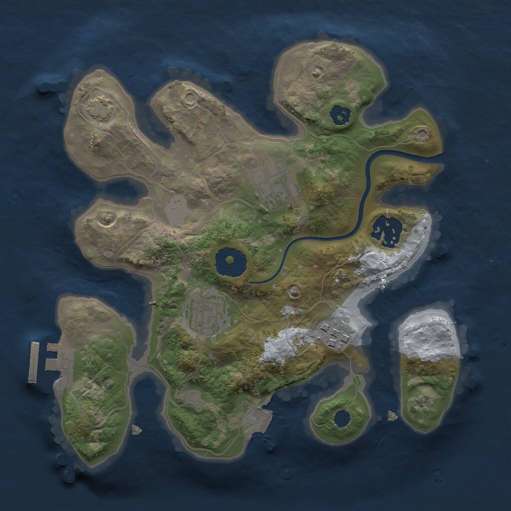 Rust Map: Procedural Map, Size: 2500, Seed: 11234, 7 Monuments