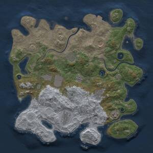 Thumbnail Rust Map: Procedural Map, Size: 3500, Seed: 1062231958, 13 Monuments