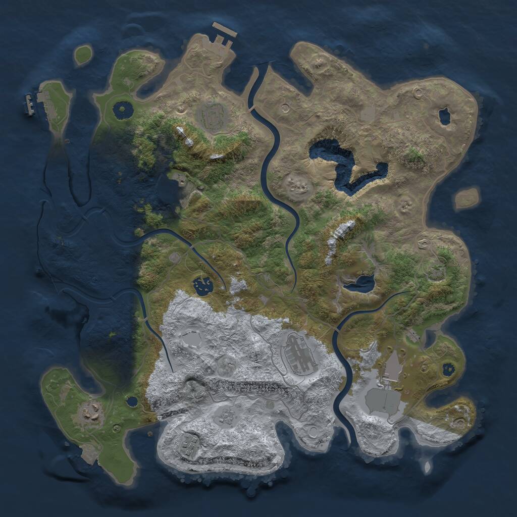 Rust Map: Procedural Map, Size: 4000, Seed: 22580225, 13 Monuments