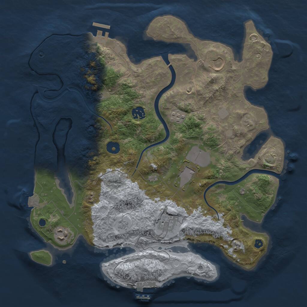 Rust Map: Procedural Map, Size: 3500, Seed: 1467453681, 12 Monuments
