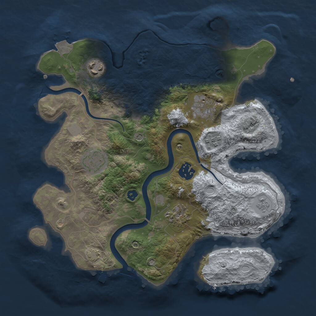 Rust Map: Procedural Map, Size: 3000, Seed: 76583434, 10 Monuments