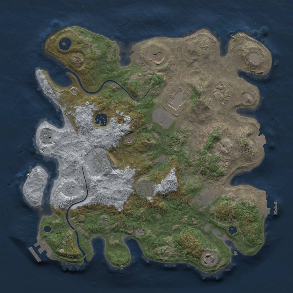 Rust Map: Procedural Map, Size: 3500, Seed: 1765812863, 15 Monuments