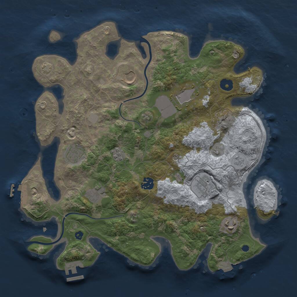 Rust Map: Procedural Map, Size: 3500, Seed: 1693030975, 14 Monuments