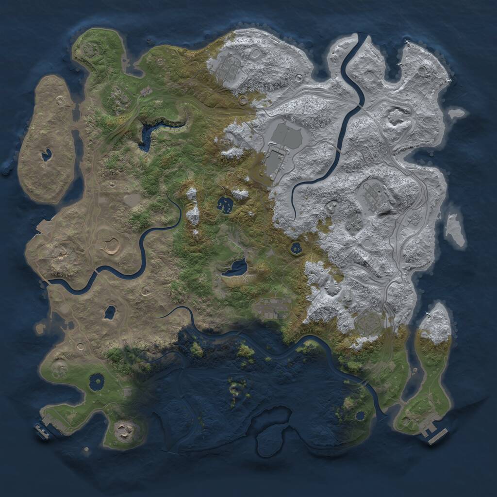 Rust Map: Procedural Map, Size: 4500, Seed: 636704367, 16 Monuments