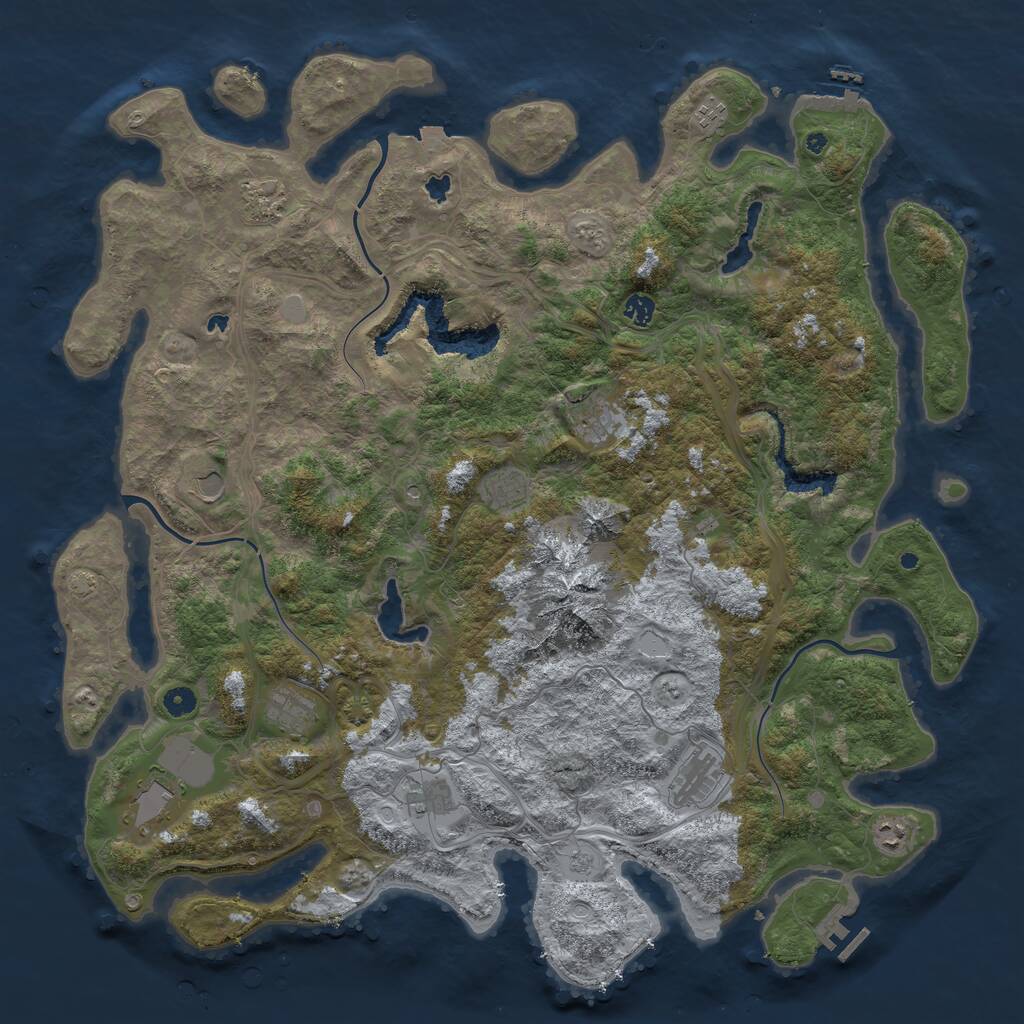 Rust Map: Procedural Map, Size: 5000, Seed: 19941, 17 Monuments