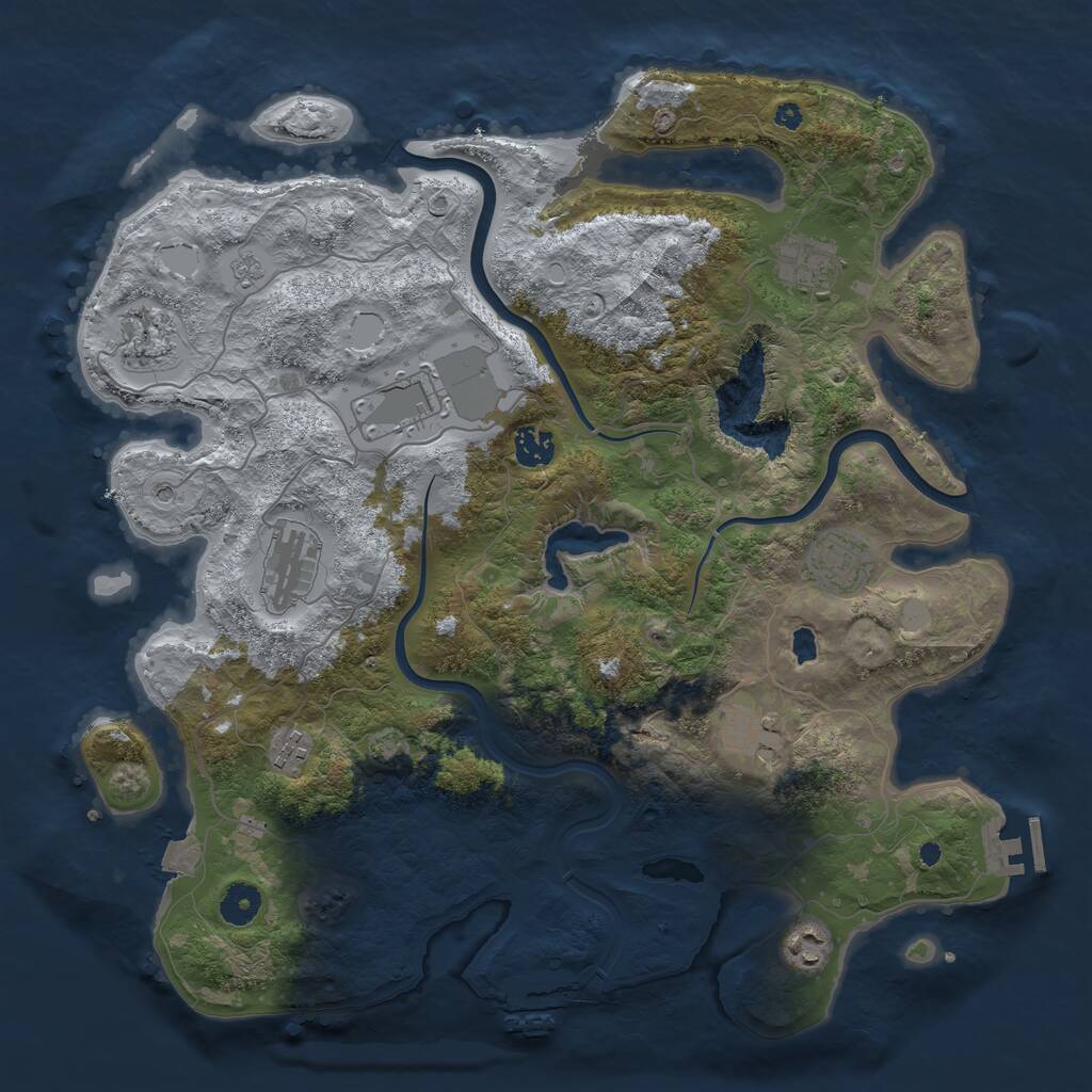 Rust Map: Procedural Map, Size: 4000, Seed: 403059452, 15 Monuments