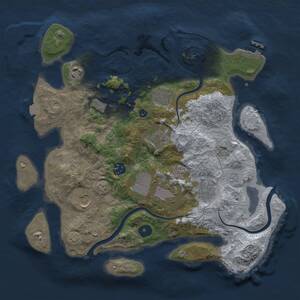 Thumbnail Rust Map: Procedural Map, Size: 3500, Seed: 1371624279, 14 Monuments